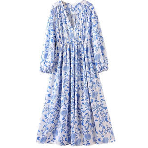 Goodnight Macaroon Paula V-Neck Floral Print Maxi Dress